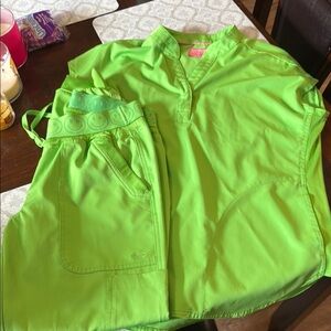 Bright Green Scrub Set